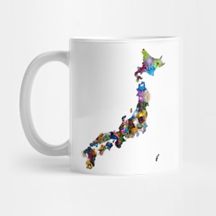 Spirograph Patterned Japan Regions Map Mug